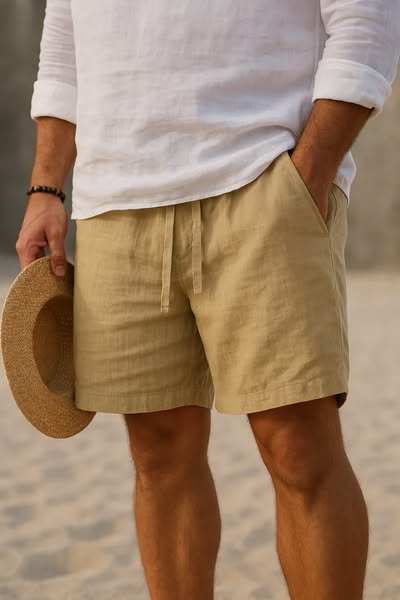 Men's Linen Drawstring Shorts