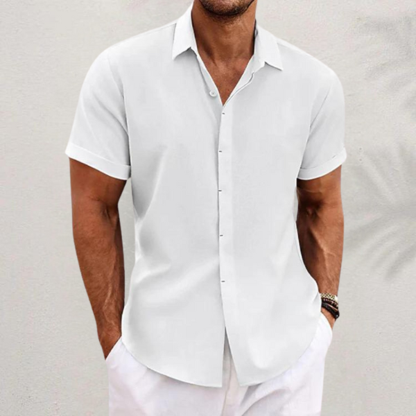 Men's Short-Sleeve Linen Shirt in Regular Fit