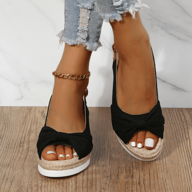 Isla | Knotted Slingback Wedge Sandals