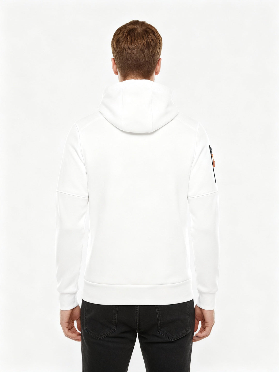 Men's Full-Zip Hooded Track Jacket with Multi-Zip Pockets