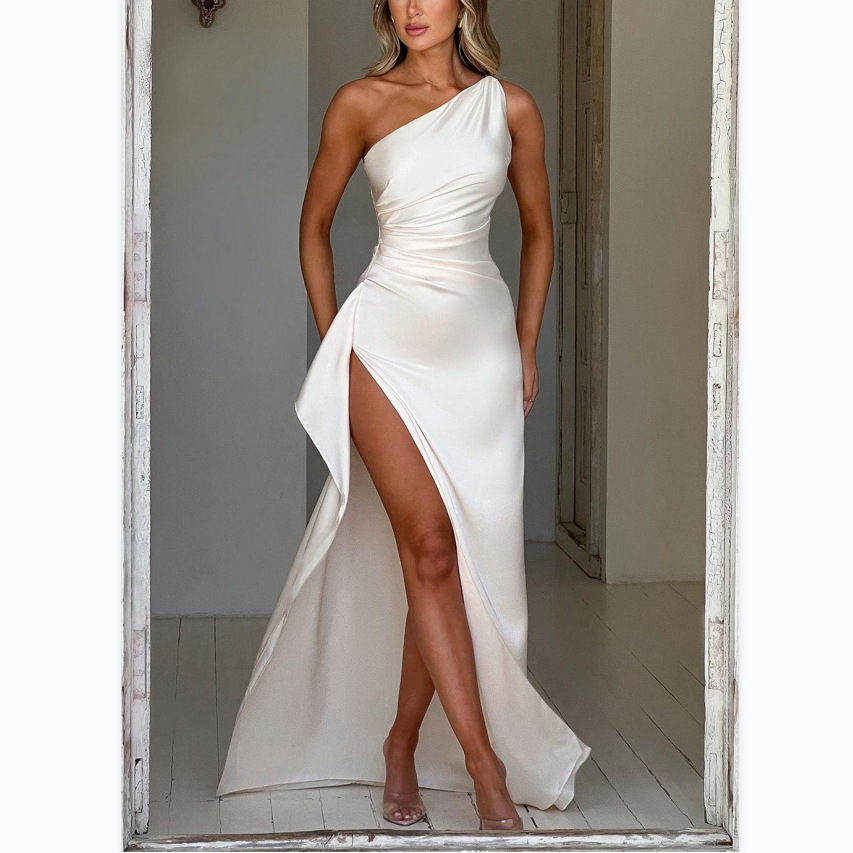 Isabella | One Shoulder Split Evening Maxi Dress