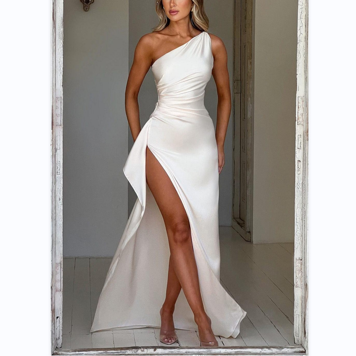 Isabella | One Shoulder Split Evening Maxi Dress