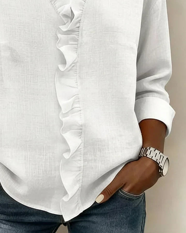 Women's Long Sleeve Ruffle Blouse