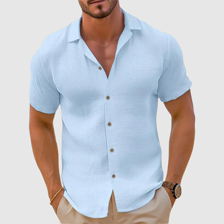 Mens Short Sleeve Linen Shirt