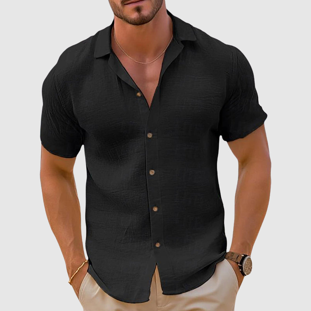 Mens Short Sleeve Linen Shirt