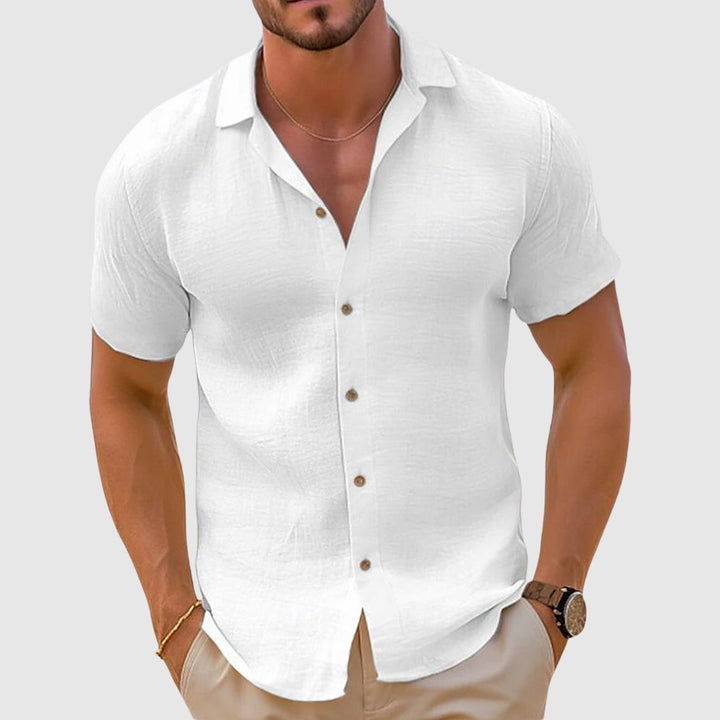Mens Short Sleeve Linen Shirt