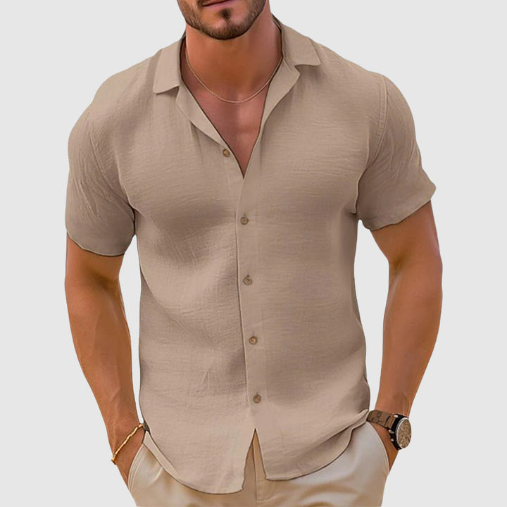 Mens Short Sleeve Linen Shirt