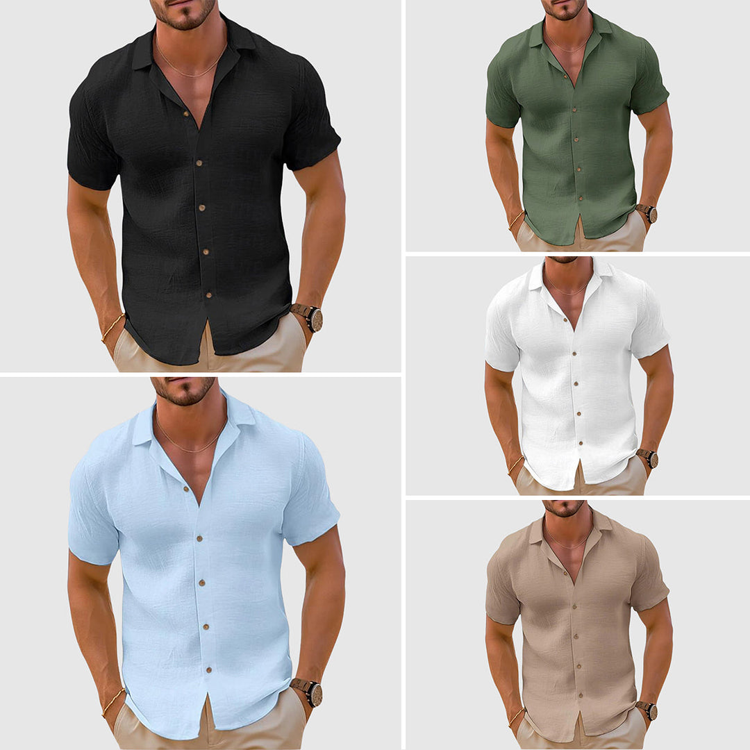 Mens Short Sleeve Linen Shirt