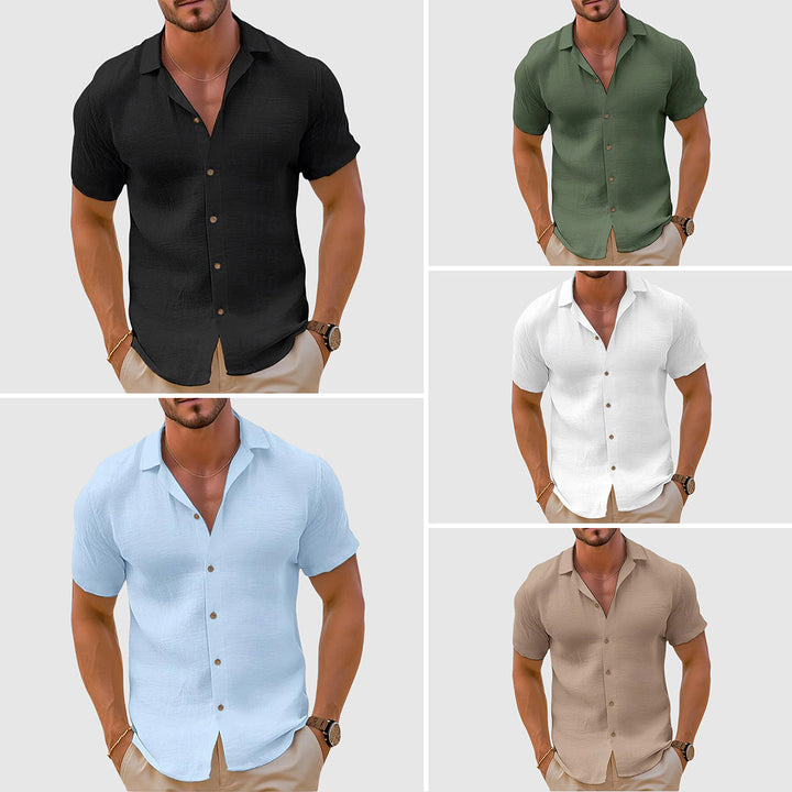 Mens Short Sleeve Linen Shirt