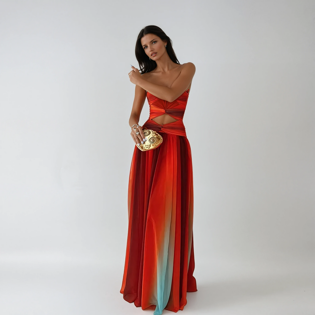 Isabella | Strapless Cut Out Evening Maxi Dress
