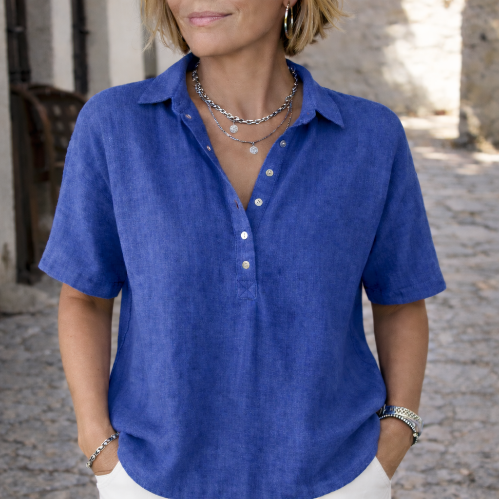 Women's Linen Collared Blouse