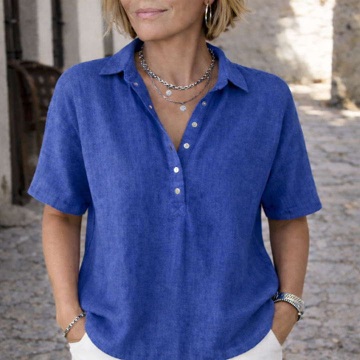 Women's Linen Collared Blouse