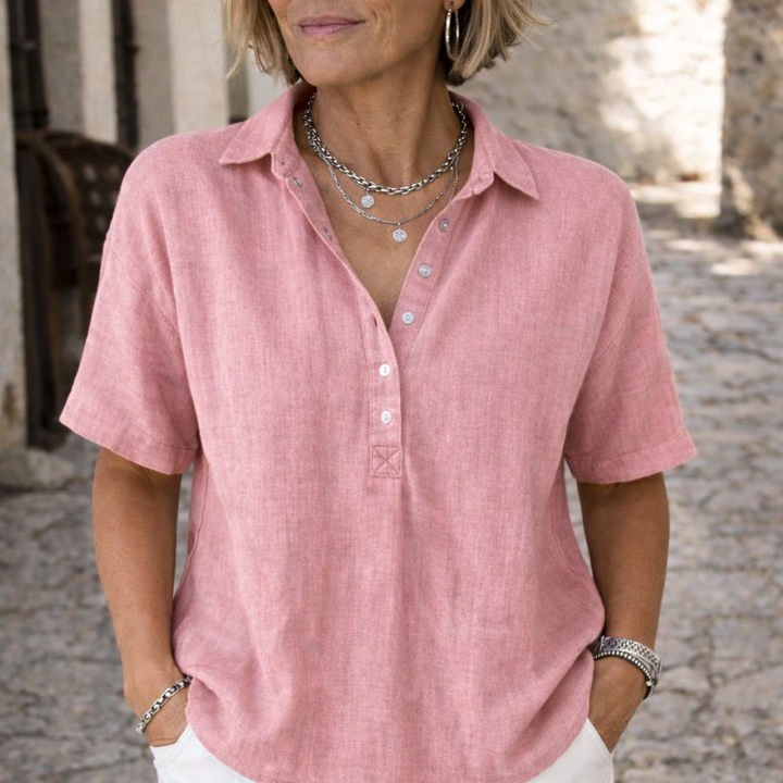 Women's Linen Collared Blouse