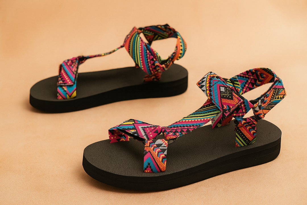 Women's Open Toe Printed Platform Sandals