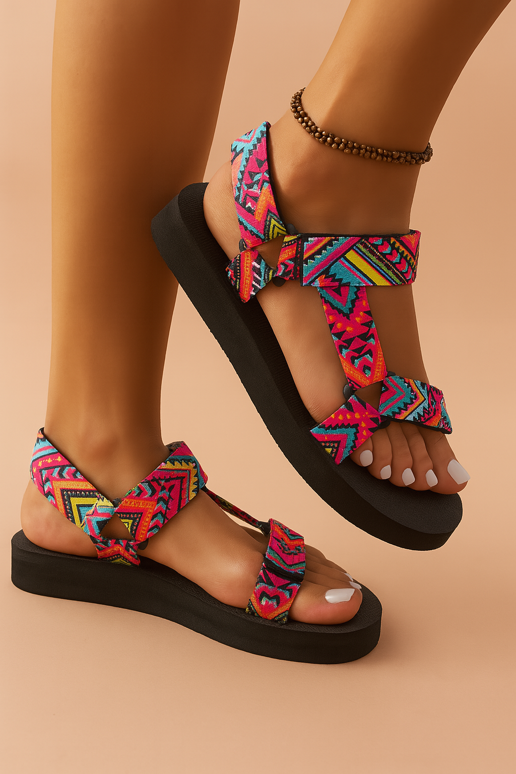 Women's Open Toe Printed Platform Sandals