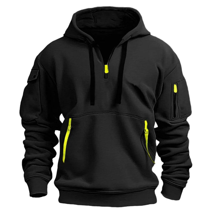 Men's Quarter-Zip Utility Hoodie with Cargo Pockets