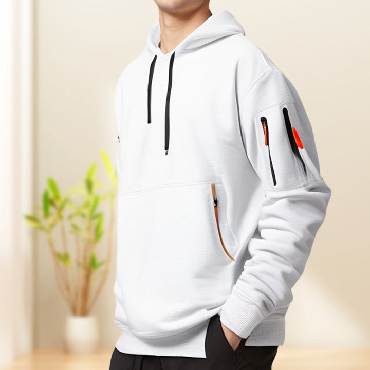 Men's Quarter-Zip Utility Hoodie with Cargo Pockets