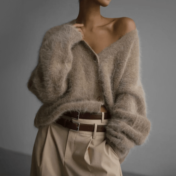 Georgia | Oversized V Neck Knit Cardigan