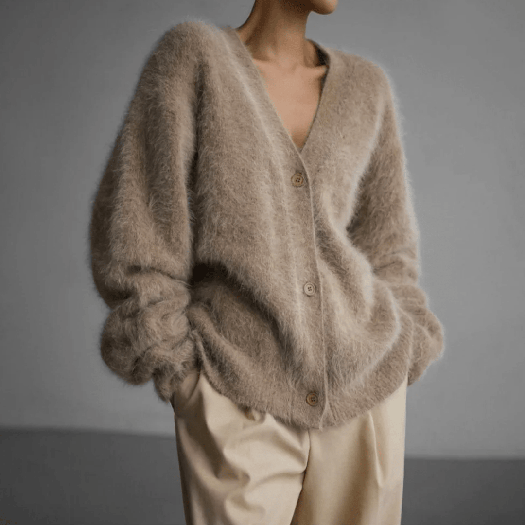 Georgia | Oversized V Neck Knit Cardigan