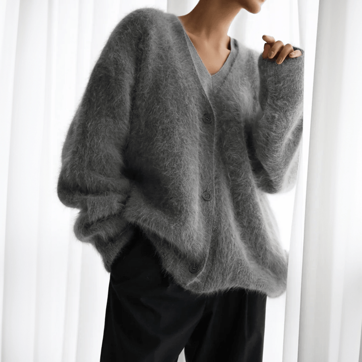 Georgia | Oversized V Neck Knit Cardigan