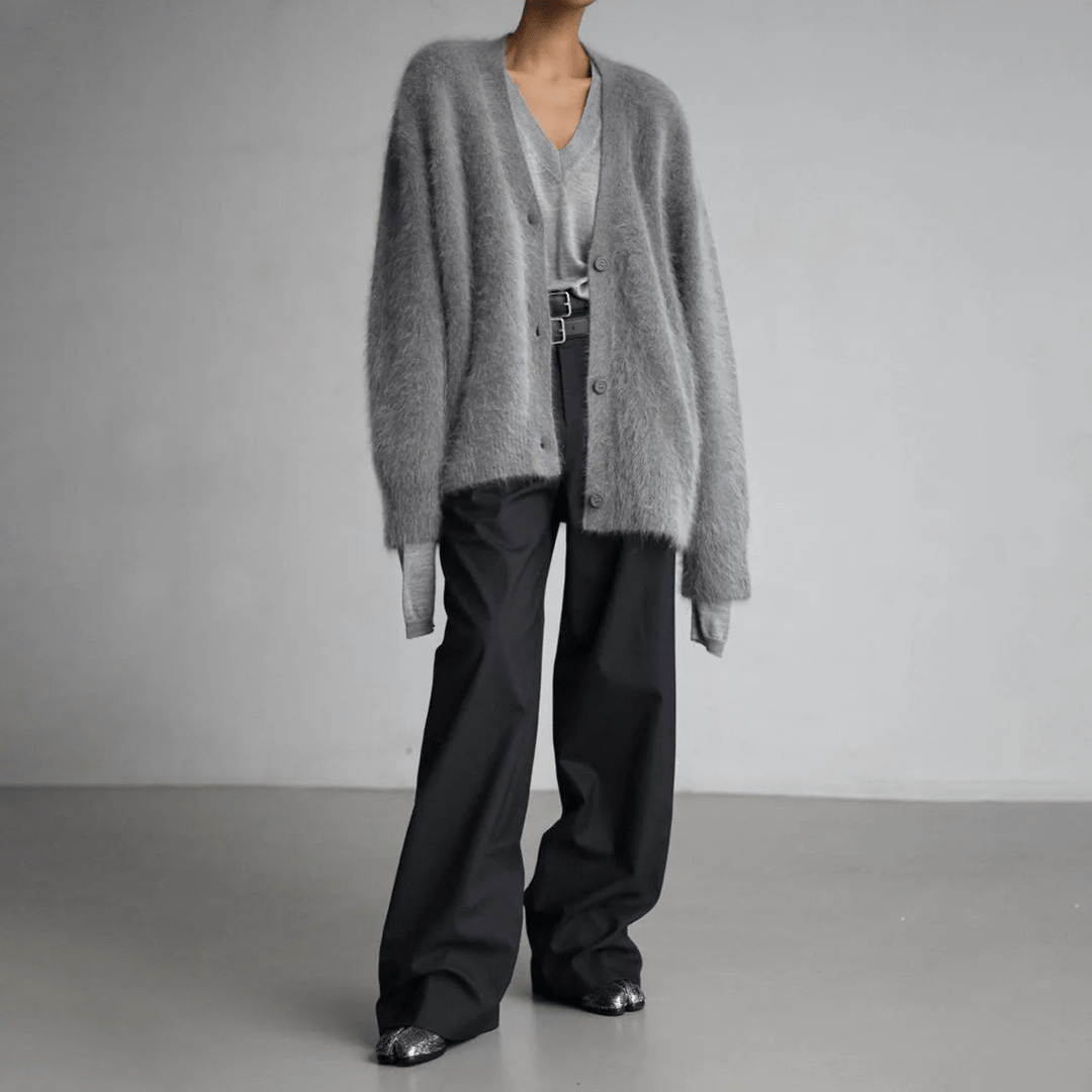 Georgia | Oversized V Neck Knit Cardigan