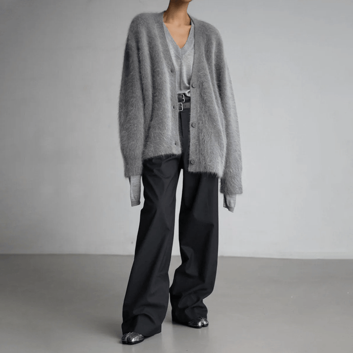 Georgia | Oversized V Neck Knit Cardigan