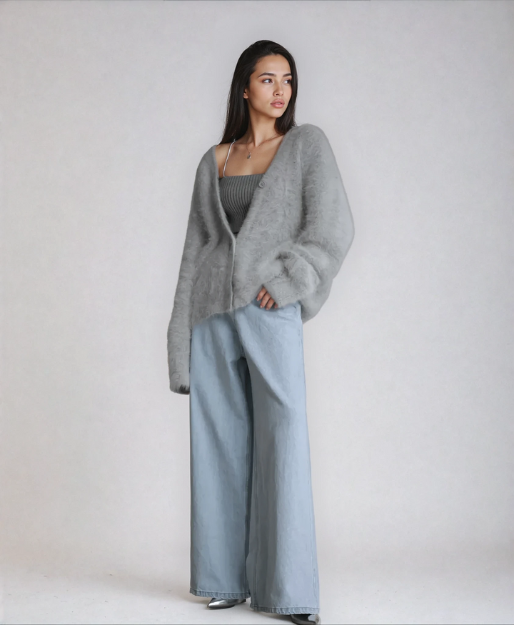Georgia | Oversized V Neck Knit Cardigan