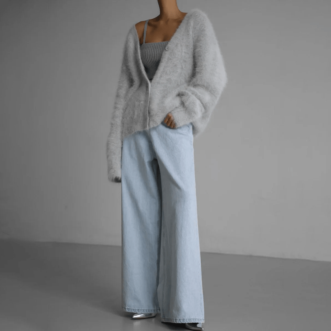 Georgia | Oversized V Neck Knit Cardigan