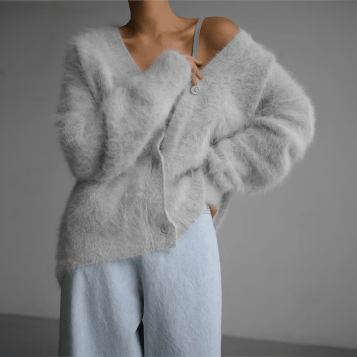 Georgia | Oversized V Neck Knit Cardigan