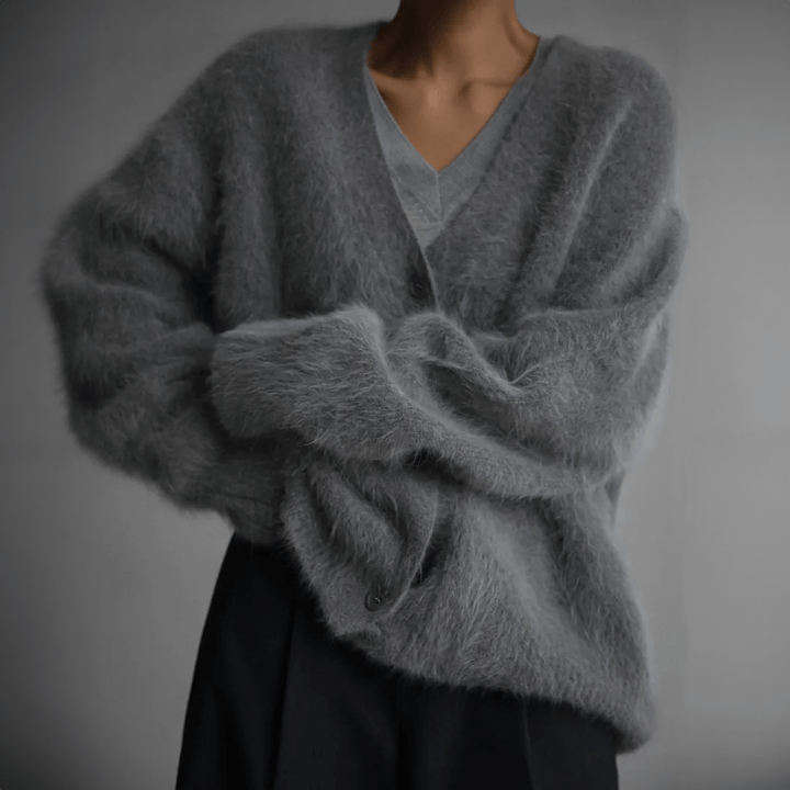 Georgia | Oversized V Neck Knit Cardigan