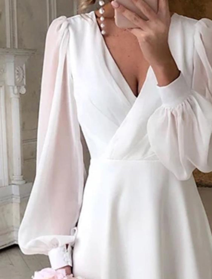 Elodie | Elegant V Neck Flowing Cocktail Dress