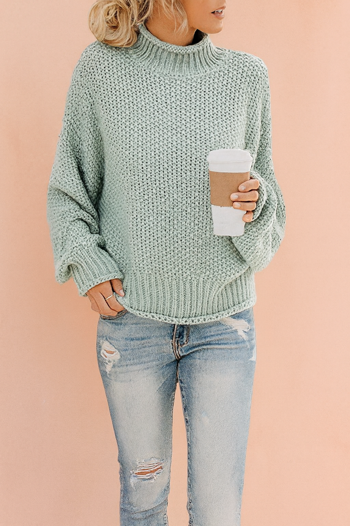 Chunky Mock Neck Knit Sweater