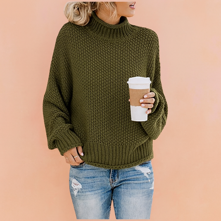 Chunky Mock Neck Knit Sweater