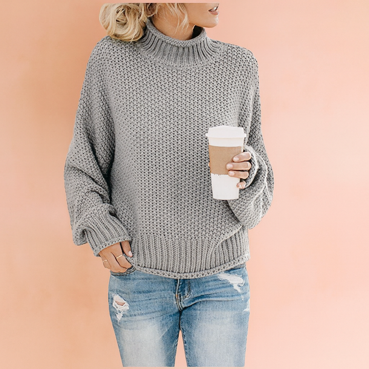 Chunky Mock Neck Knit Sweater