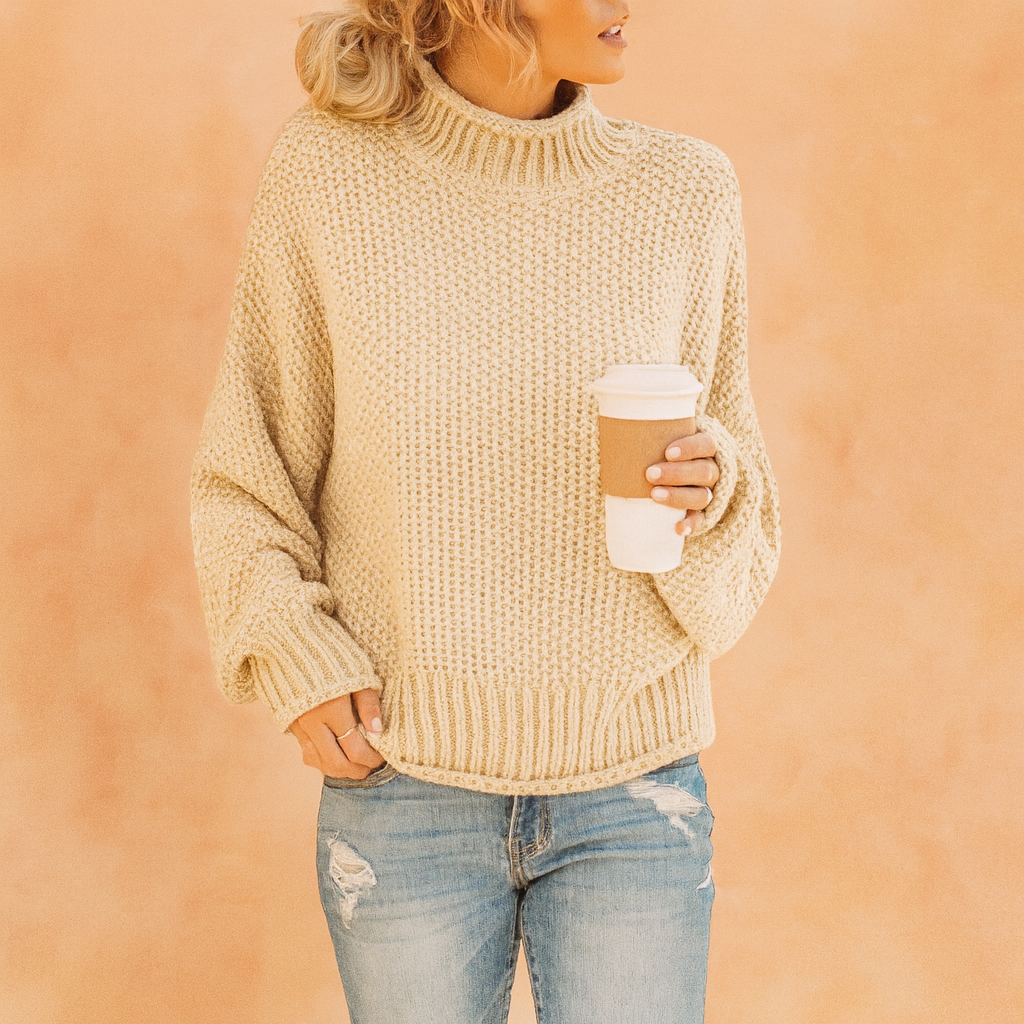 Chunky Mock Neck Knit Sweater
