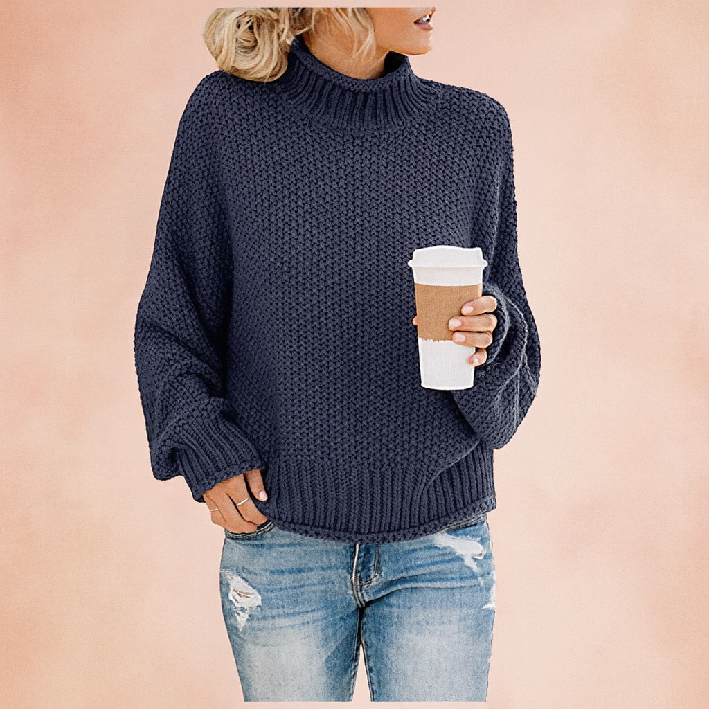 Chunky Mock Neck Knit Sweater