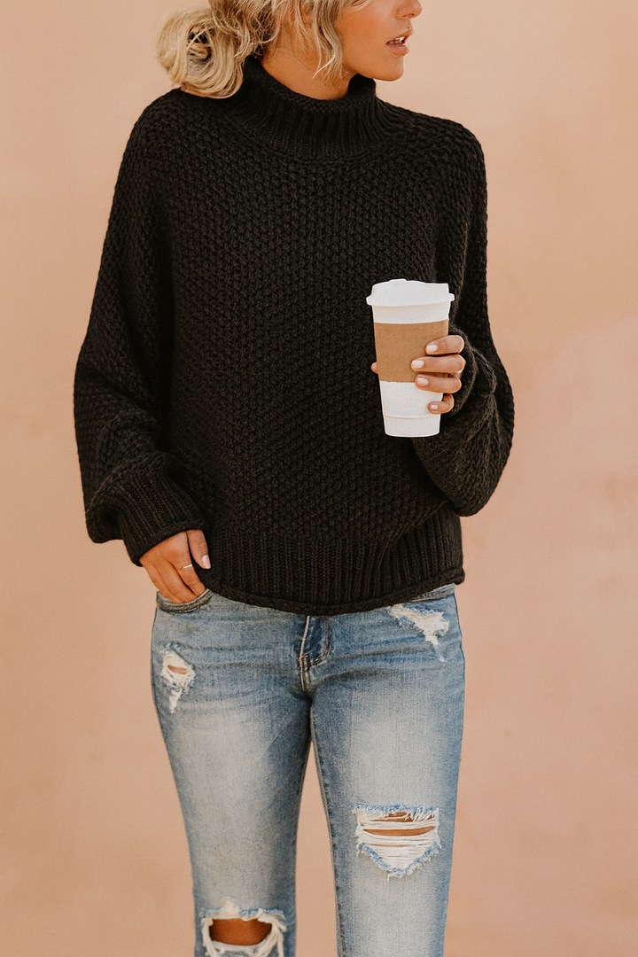 Chunky Mock Neck Knit Sweater