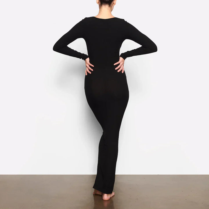 Evelyn | Elegant Square Neck Bodycon Maxi Dress