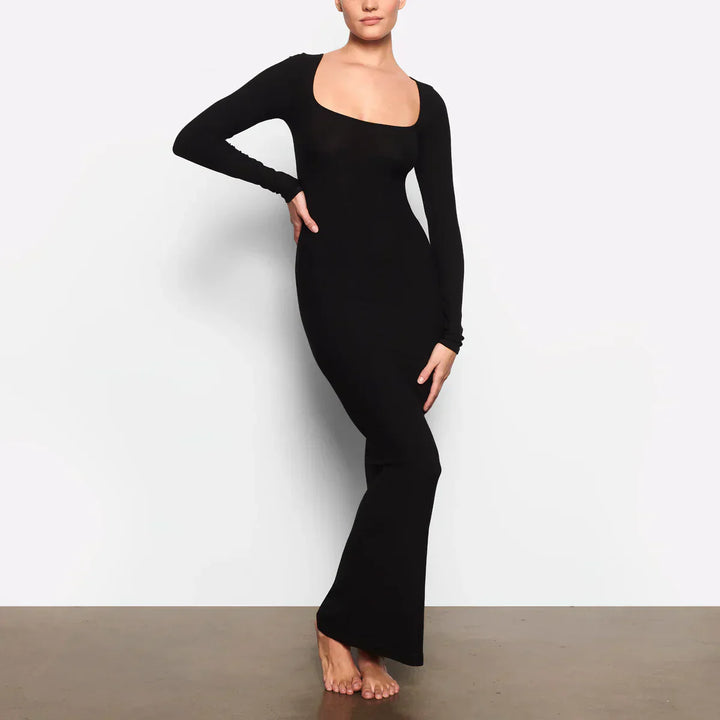 Evelyn | Elegant Square Neck Bodycon Maxi Dress