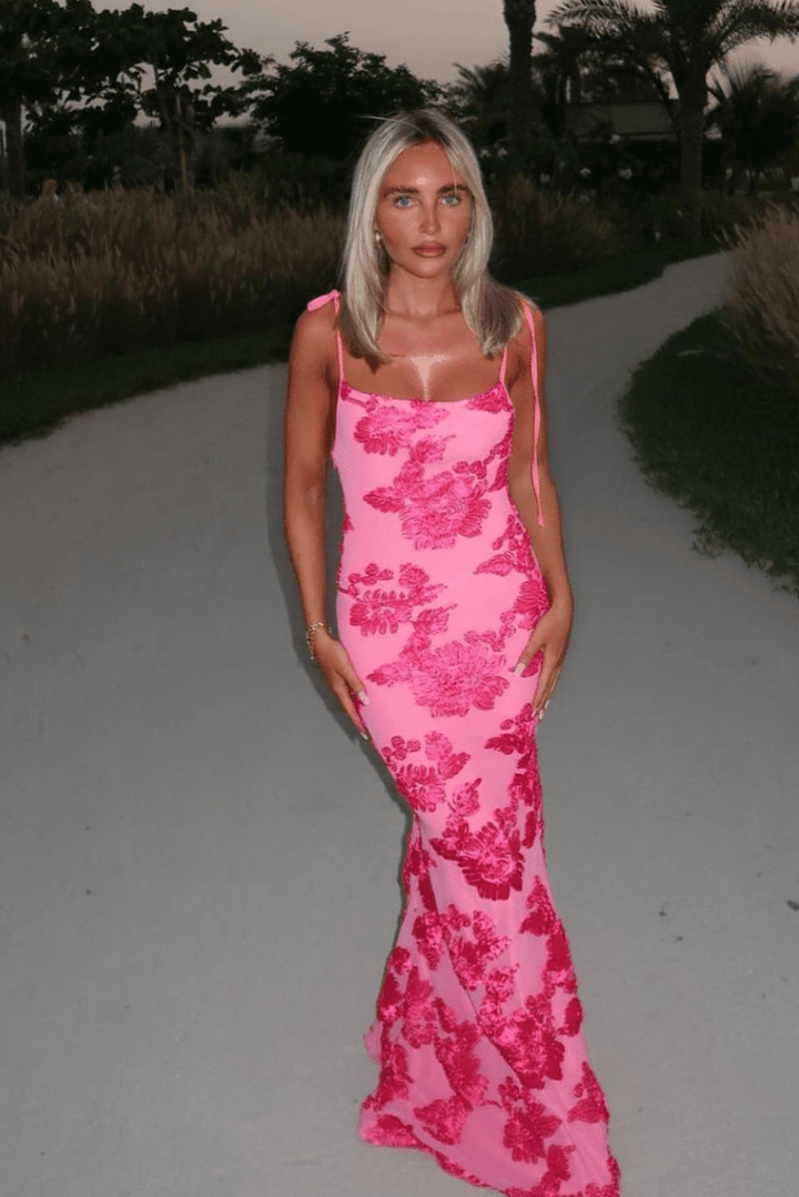 Jasmine | Floral Embroidered Evening Maxi Dress