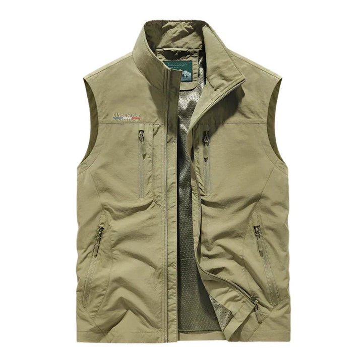 Men's Utility Zip-Up Vest with Multiple Pockets