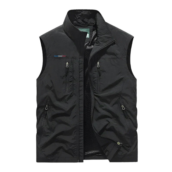 Men's Utility Zip-Up Vest with Multiple Pockets