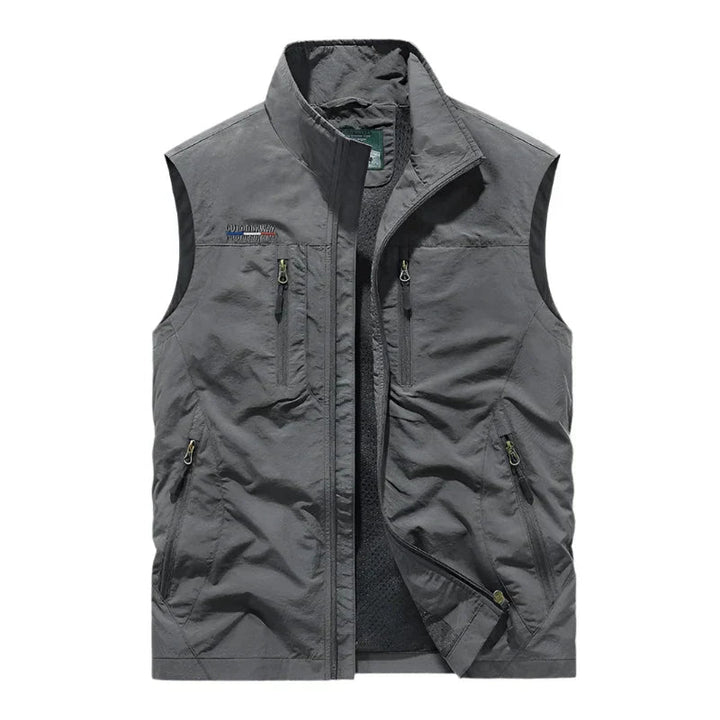 Men's Utility Zip-Up Vest with Multiple Pockets