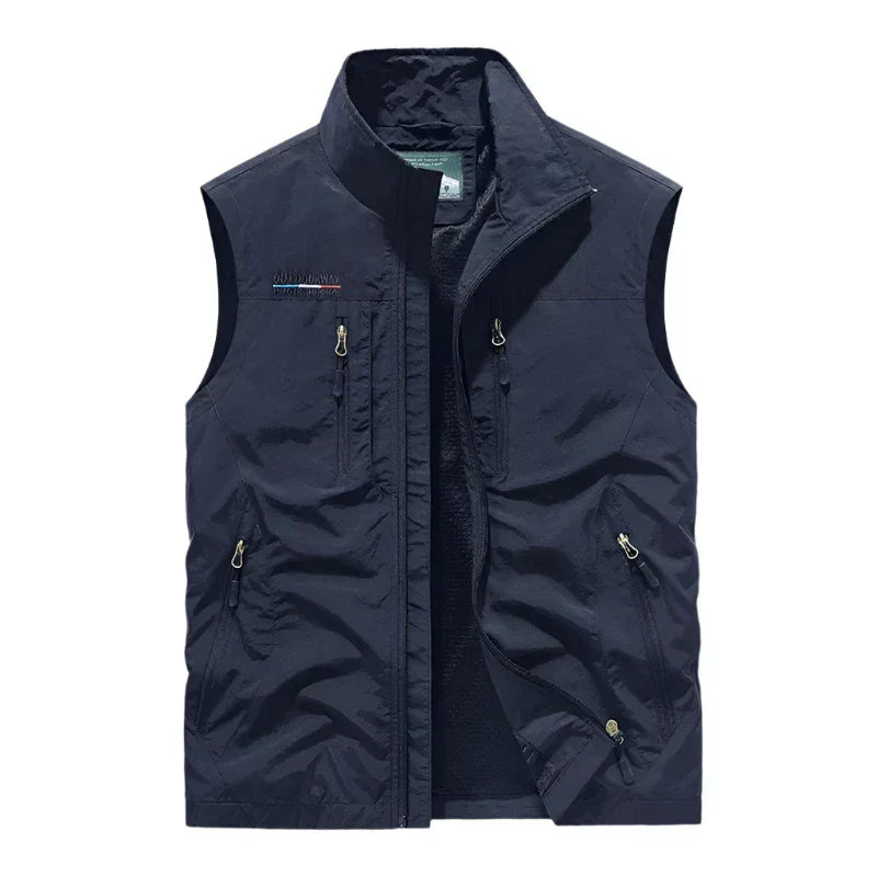 Men's Utility Zip-Up Vest with Multiple Pockets