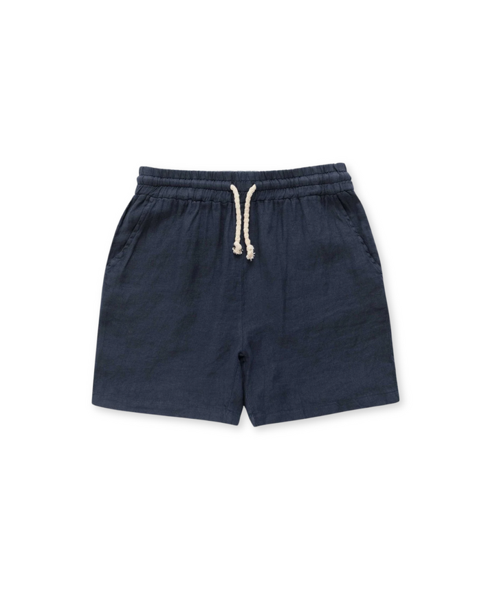 Men's Linen Drawstring Shorts with Side Pockets