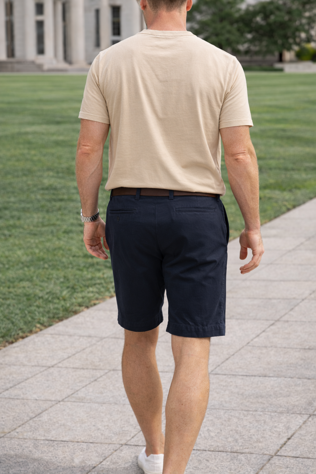 Men's Cotton Chino Shorts with Belt Loops