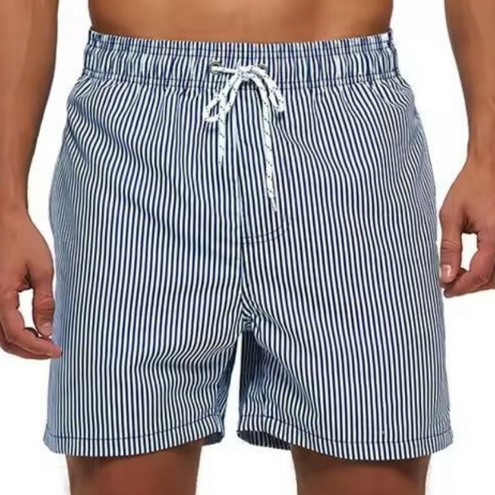 Men's Striped Drawstring Board Shorts