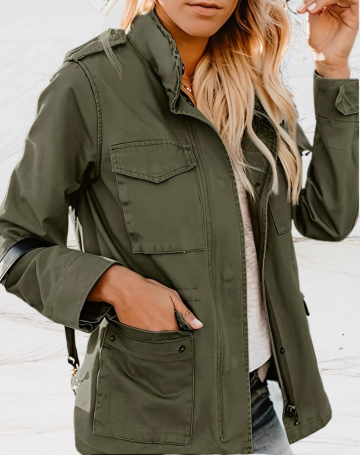 Women's Utility Jacket with Pocket Detail and Button Front