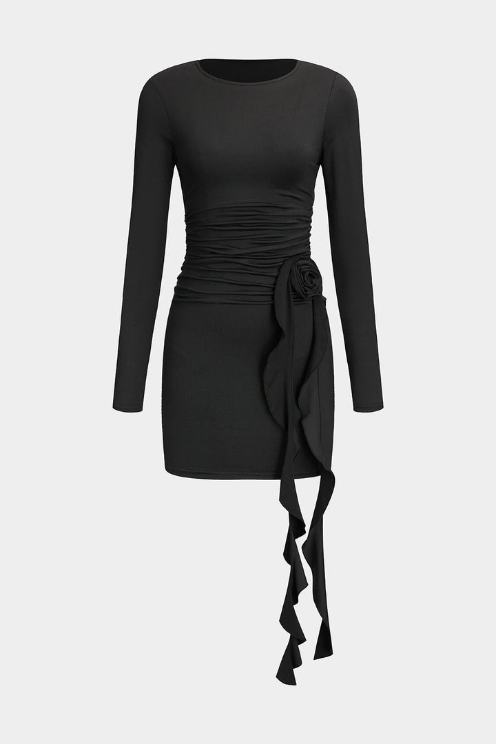 Natalia | Ruched Long Sleeve Bodycon Mini Dress