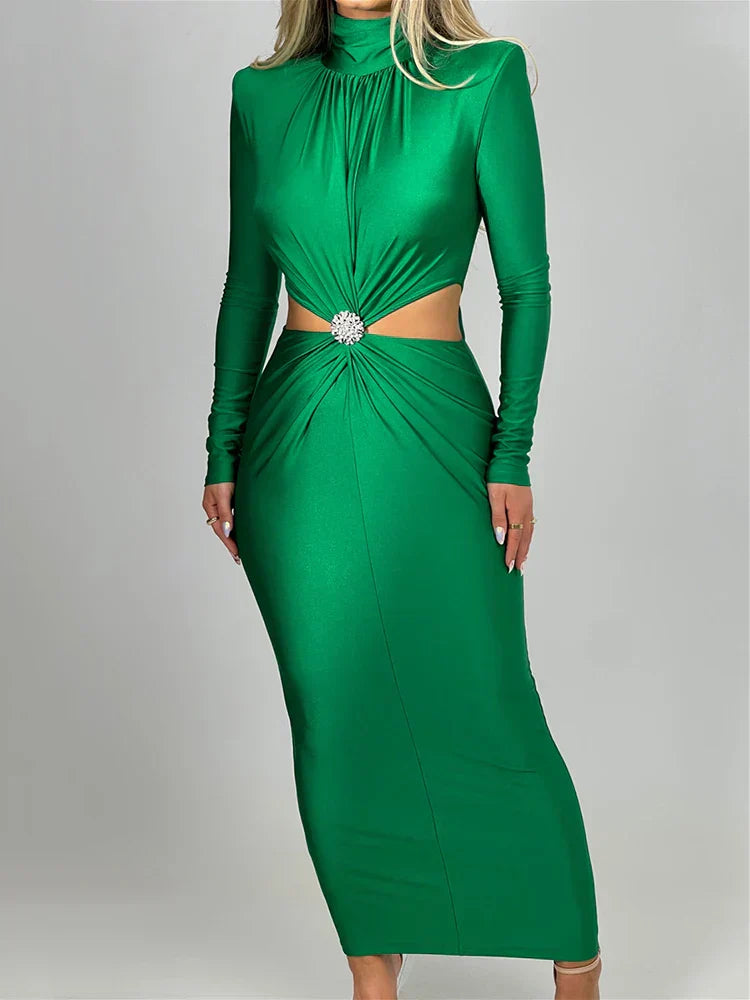Clara | High Neck Cut Out Occasion Dress